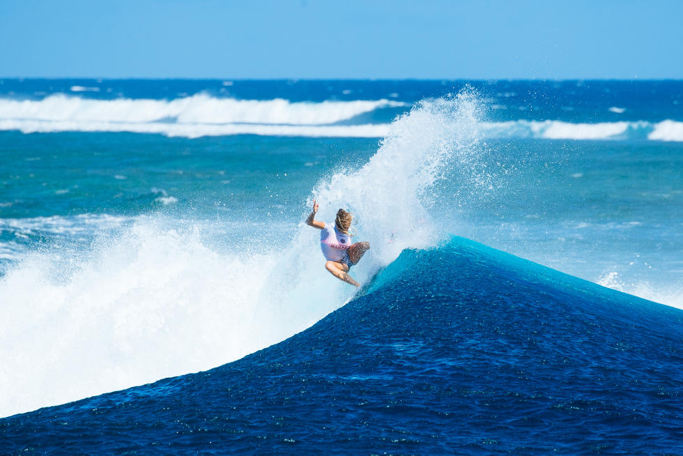 Bethany Hamilton, terceiro lugar durante o Fiji Women's Pro. Foto: WSL