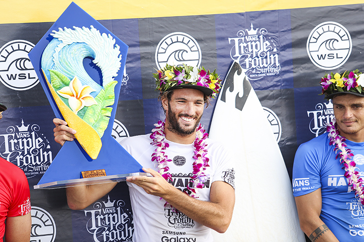 Frederico Morais ficou em segundo lugar - e por pouco não terminou na primeira colocação (o primeiro lugar foi decidido pelo desempate segundo a maior nota). Foto: WSL