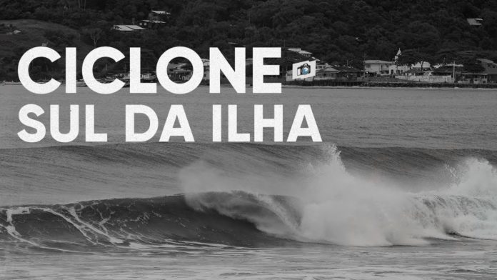 Ciclone gera altas ondas em Florianópolis e o filmmaker Douglas Cominski registra a ação no sul da ilha. Assista